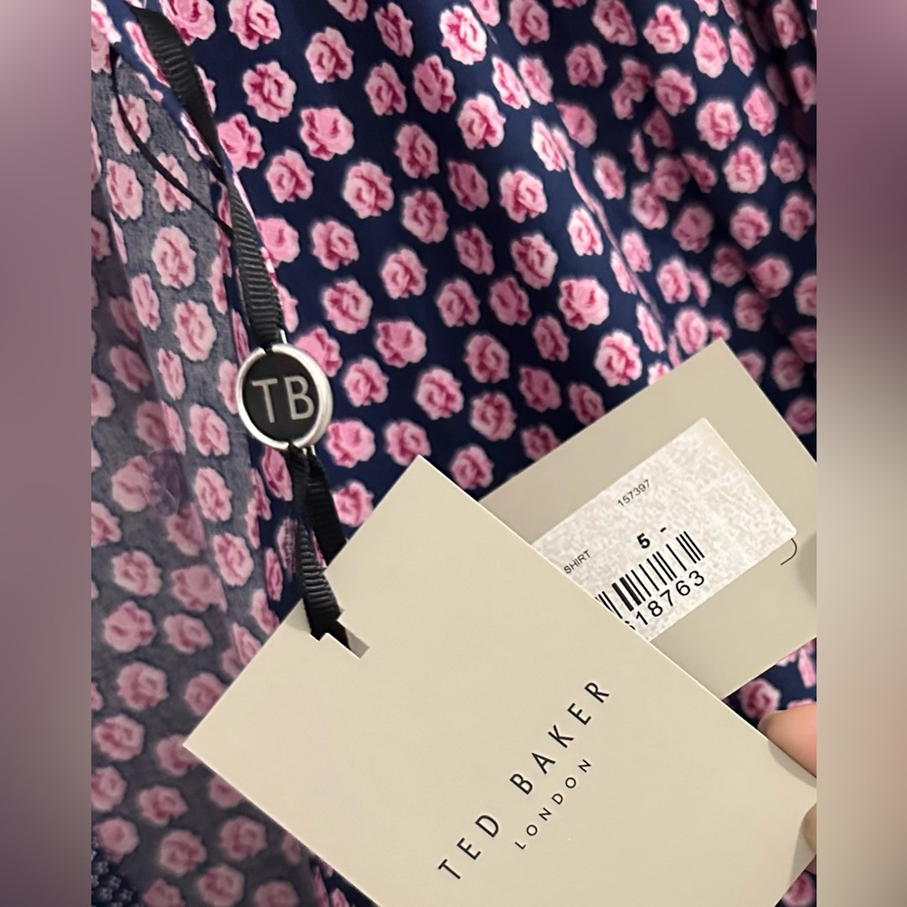 Ted Baker London - NWT, XL (5) Pink Rose, Button Down, Long Sleeve, Men’s Shirt - Picture 5 of 8